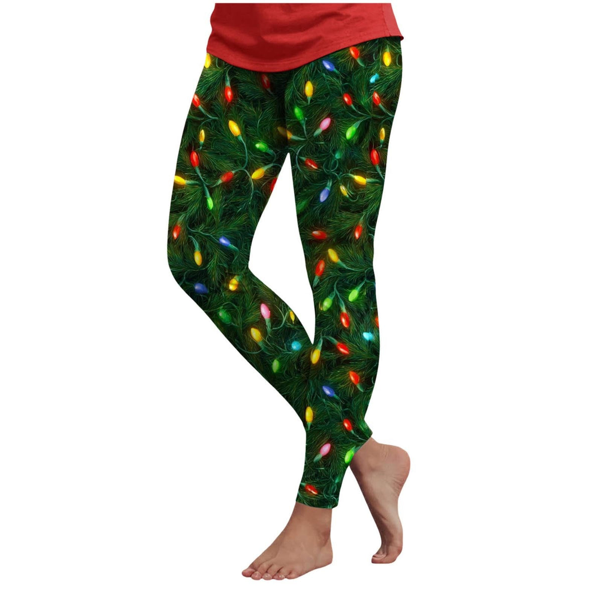 3d Cartoon Pattern Christmas Women's Leggings High Waist Slim Stretch High Waist Tights New Year Home Party Pant Bottom Legging