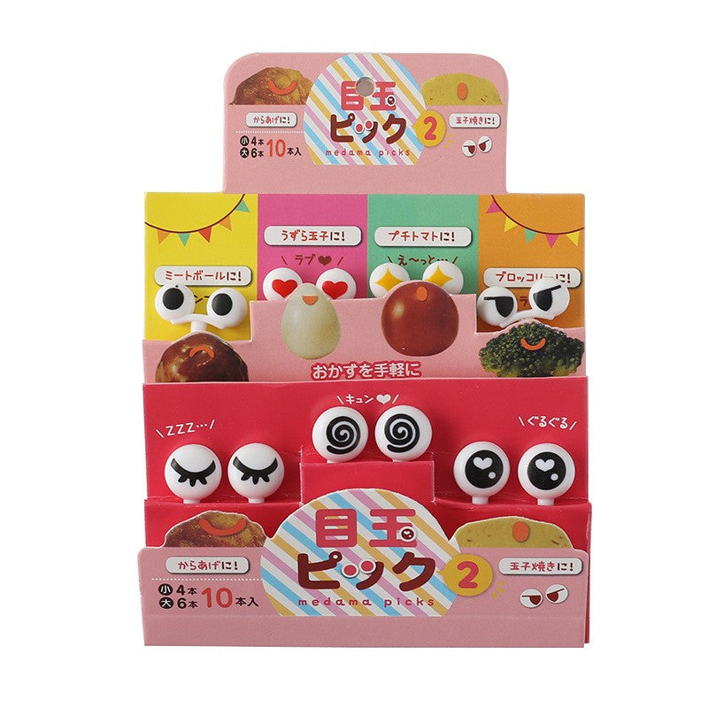 10/30/50Pcs Mini Skewers Cute Cartoon Eyes Kawai Lunch Bento Box Food Fruit Picks Fork Sticks Buffet Sandwich Toppers Decor fork