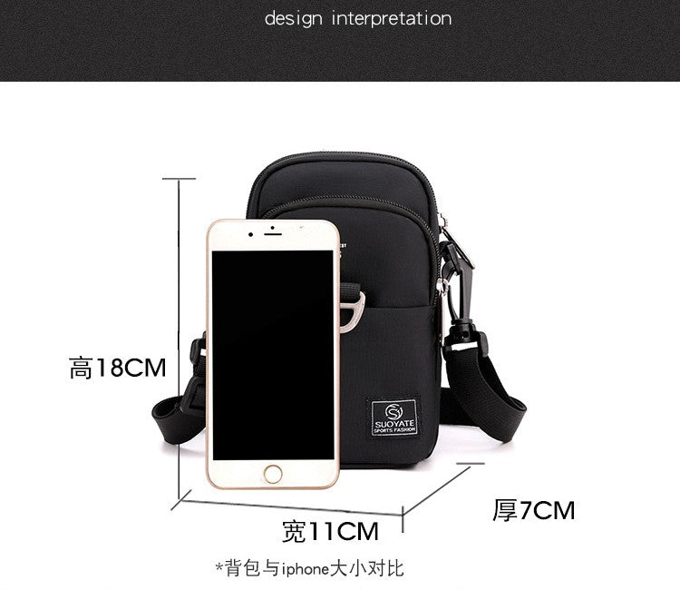 Fashion 3 Layers Men Small Shoulder Bag High Quality Durable Nylon Male Handbag Portable Messenger Bag Flap Mini Waist Bag