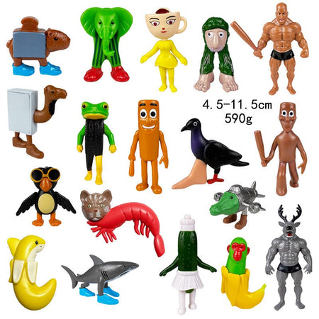 Italian Brainrot Tung Sahur Figure Toy Tralalero Tralala Figures Bombardino Crocodilo Shimpanzini Bananini Model Decor Doll Gift