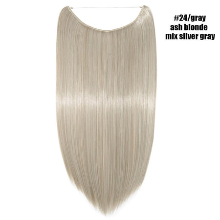 BENEHAIR Synthetic Invisible Wire No Clips In Hair Extensions Secret Fish Line Hairpieces Hair Extensions Fake Hair For Women