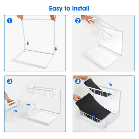 Under Sink 2 Tier Sliding Cabinet Basket Organizer Drawer Pull Out Cabinet Multi-Purpose  Sink Organizer for Bathroom Kitchen