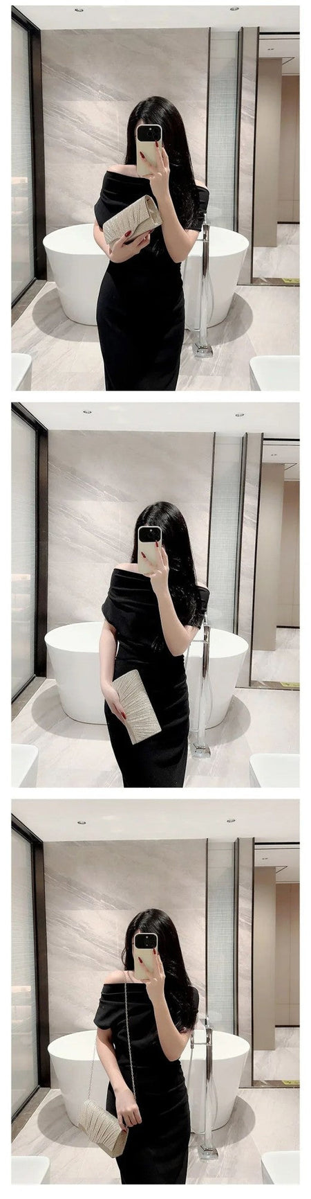 Wedding Party Handbag Ladies Glitter Silver Clutch Bag Envelope Evening Bag Fashion Elegant Long Purse Women Chain Shoulder Bags