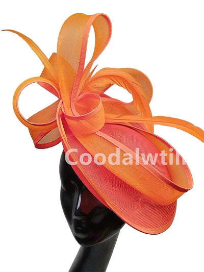 Bride Wedding Mesh Fascinators Church Hat Ladies Women Derby Big Fascinator Hats Party Event Headpiece Bride Wedding Pillbox Cap