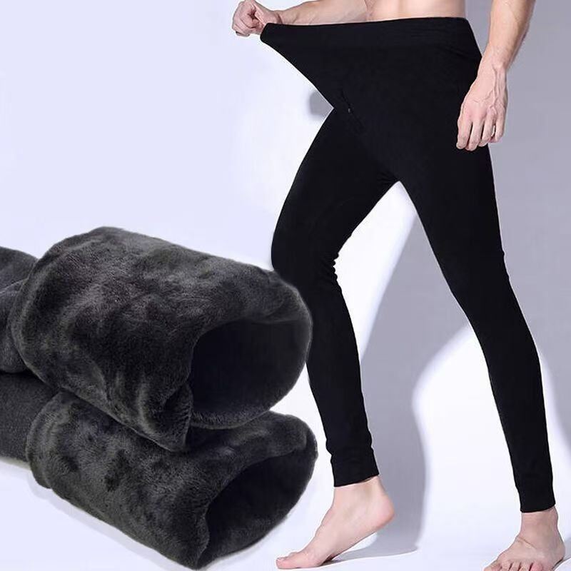 '-30° Winter Thicken Keep Warm Long Wool Sheepskin Pants One Piece of Fur Men's and Women's High Waist Wool Liner Pants