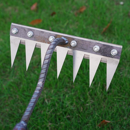 1PCS Teeth Carbon Steel Garden Hand Rake for Farm Garden Weeding Tools Scarifier Agricultural Nail Harrow Metal Harrow