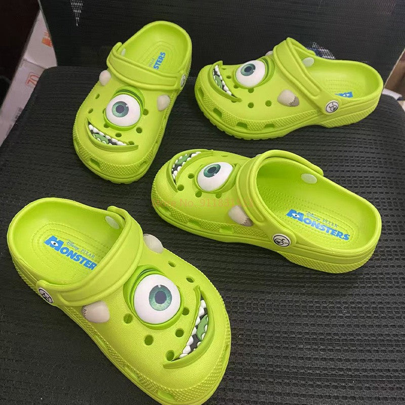 Disney Mcqueens Pixar Cartoon Solid Waterproof Slippers Hole Sandals Outdoor Sand Sandals Casual Breathable EVA Adult Shoes Gift
