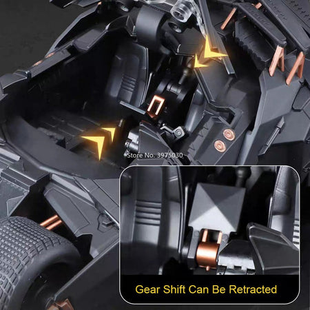 1:24 Scale Batmobile Miniature Models Toys Cars Spray Version with Alloy Diecast Light Sound Vehicles Toy for Child Adult Gifts