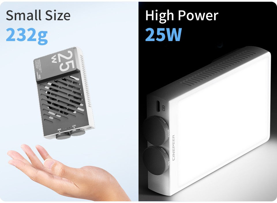 ZHIYUN Official CINEPEER CM25 25W Led Lights Bi Color Handheld Pocket Video Light Photo Lamp Fill Light Photography Lighting