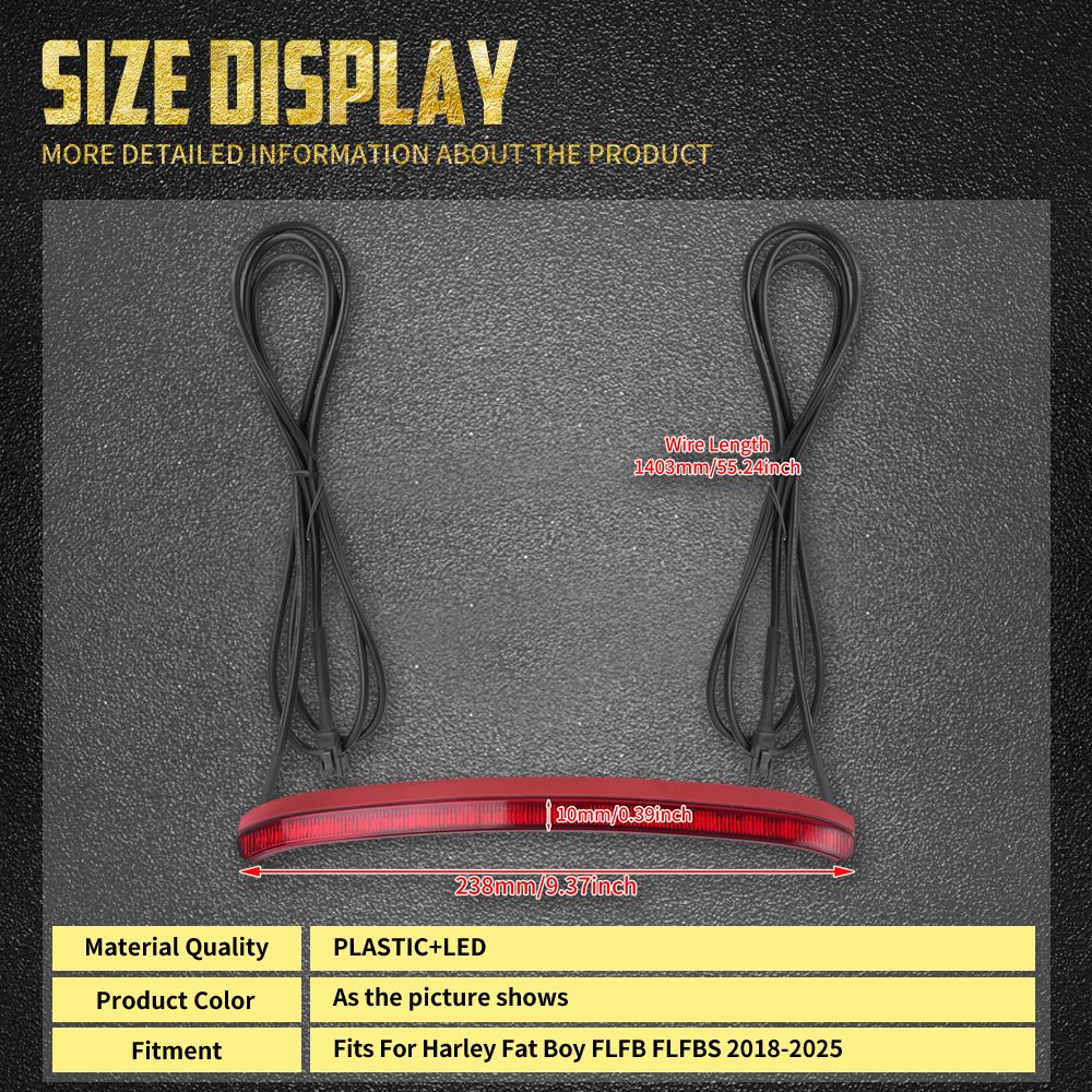 Motorcycle LED Rear Fender Brake Light Turn Signal Indicator Running Lamp For Harley Softail Fatboy FLFB FLFBS 18-25 Taillight