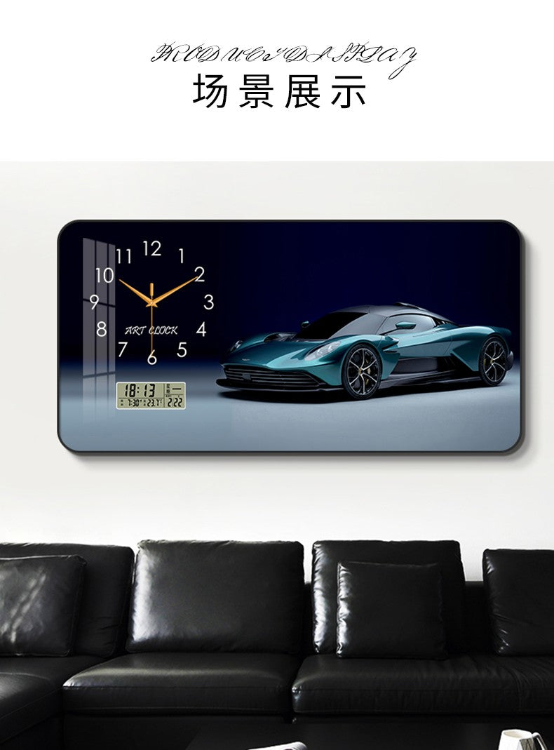 Car Clock Living Room Creative E-sports Room Silent Clock Auto Repair Beauty Shop Personality Art Decorative Painting Wall Clock
