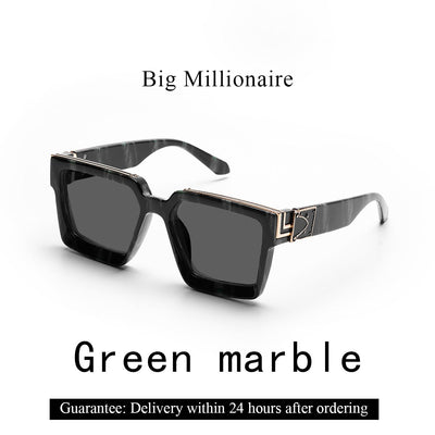 Ruiao Retro Black Millionaire Shades Luxury Sunglasses 2025 For Men Designer Famous Brand Square Sun Glasses Man Women Sunglass