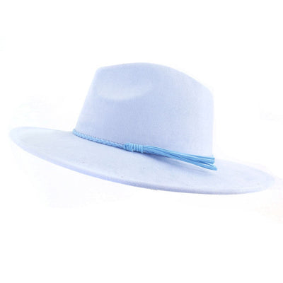 Suede Top Hat 9.5cm Wide Brim Fedora Hat Men Women Autumn Winter Felt Jazz Hats Classic Church Fedoras Chapeau Sombrero Mujer