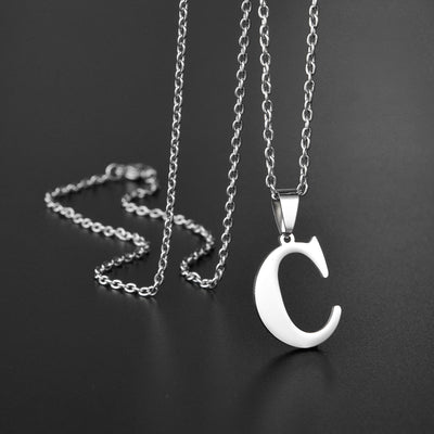 26 Alphabet Letters A-Z Name Pendant Stainless Steel Necklace Initial Minimalist Necklaces For Men Women Fashion Gifts Wholesale