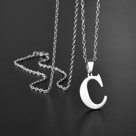 26 Alphabet Letters A-Z Name Pendant Stainless Steel Necklace Initial Minimalist Necklaces For Men Women Fashion Gifts Wholesale
