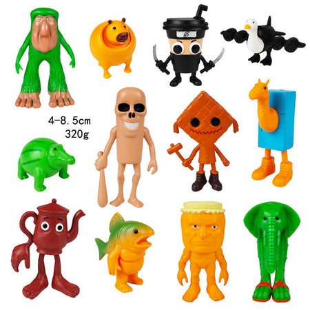 Italian Brainrot Tung Sahur Figure Toy Tralalero Tralala Figures Bombardino Crocodilo Shimpanzini Bananini Model Decor Doll Gift
