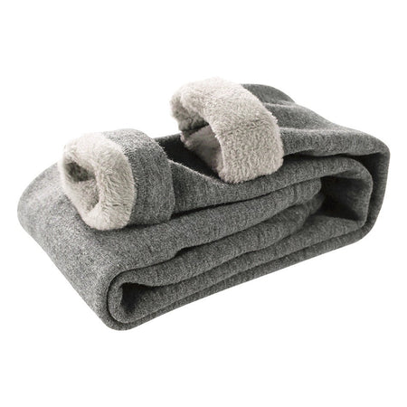 Girls Fleece-Lined Winter Thermal Pants Children Thickened Warm Soft Black White Gray Pink Outdoor Leggings for Kids Clothing