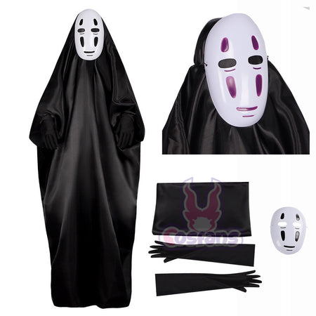 Japanese No Face Man Cosplay Costume Unisex Halloween Anime Carnival Party Adult Clothing Including Ghost Mask Gloves Comic Con