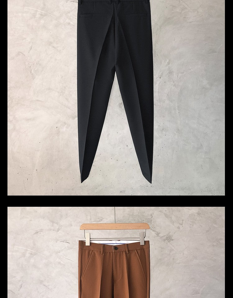 Slim Fit Trousers for Men Tressed Man Suits Pants Cheap Summer 2025 New in Dress Work Wear Elegant Suit Pants Clothes Z107