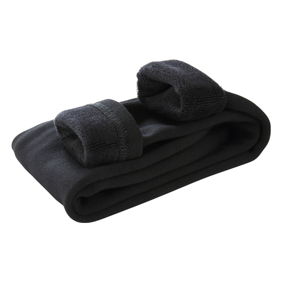 Girls Fleece-Lined Winter Thermal Pants Children Thickened Warm Soft Black White Gray Pink Outdoor Leggings for Kids Clothing