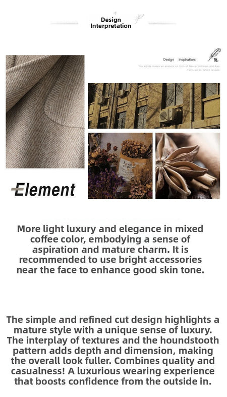 Plus Size Women's Thickened Woolen Coat Hot Sale Of The Season Autumn Winter New Style Coffee Color Slimming Mid-Length Korea...