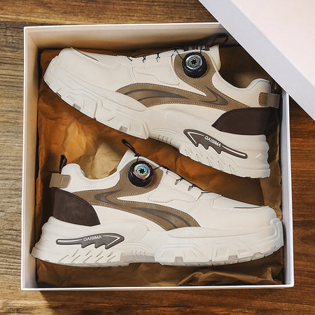 Autumn New Men's Sneakers Versatile High-Top Trendy Thick-Soled Running Shoes Casual Fashion Shoes Suitable for Outdoor Sports