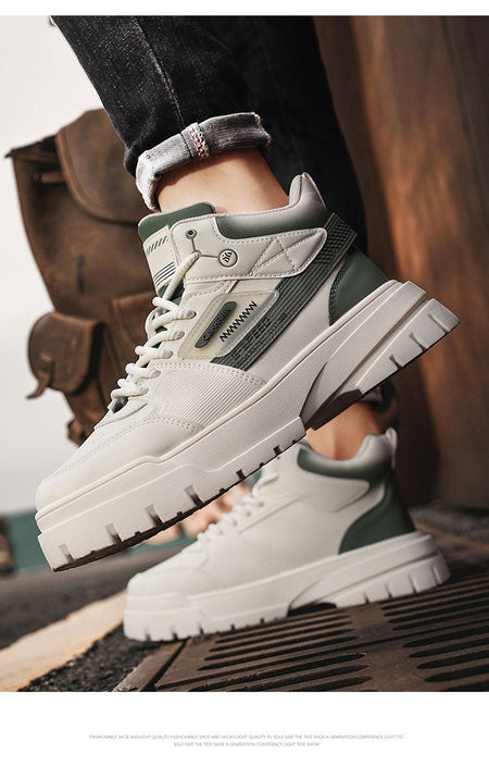 Men's autumn casual high-top sneakers, men's walking sneakers, outdoor sneakers, men's sports shoes, soft-soled walking shoes