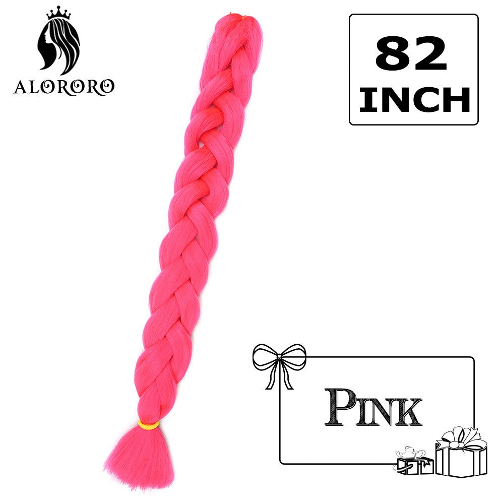 Alororo Synthetic Jumbo Braid Hair 82 Inch African Fake Hair High Temperature Fiber Puple Red Braiding Hair Extensions for Women