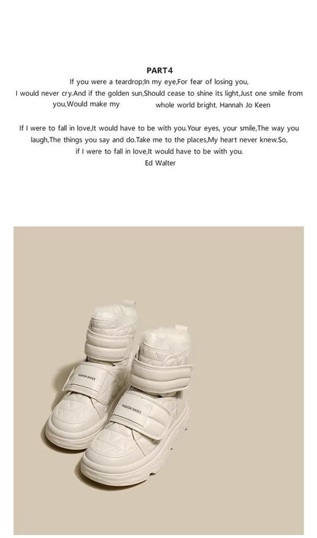 Fur White Boots Women Padded Cotton Shoes Winter Warm Pu Leather Snow Boots Footwear Thick Bottom Plush Short Ankle Boots