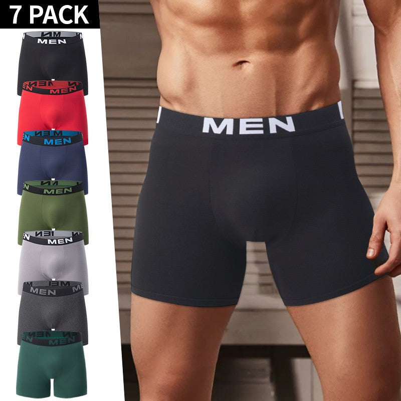 5/7/10 Pcs Men's Long Sports Parent-child Underwear Teenagers To Adults Multi-size Mix And Match Boyshort Elastic Waist Shorts