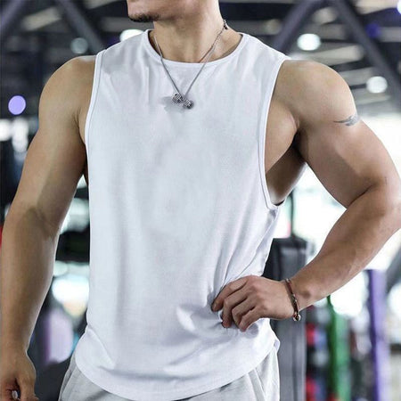 2025 Mens fitness gyms Tank top men Fitness sleeveless shirt Male mesh breathable Sports vest Undershirt Gyms Running vest men