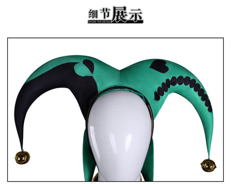 The Freak Circus Pierrot Jester Harlequin Cosplay Costume for Game Adult Clown Joker with Mask Halloween Carnival Outfits