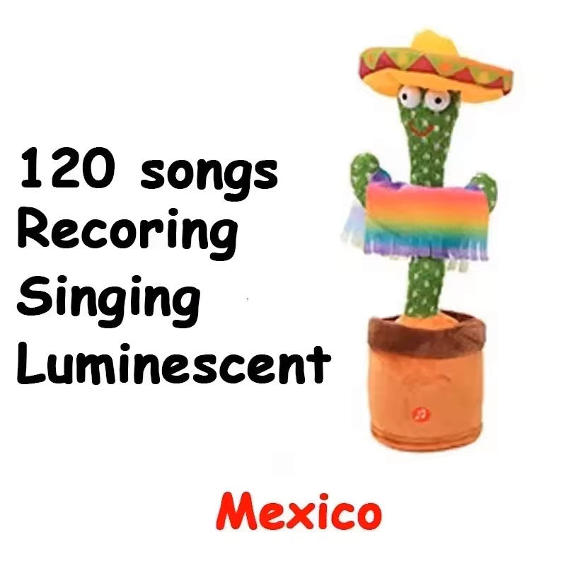 Talking, Recording ,Dancing Cactus Toys, Children's Electronic Plush Cactus Toys, 120 Songs, Children's Birthday Gifts
