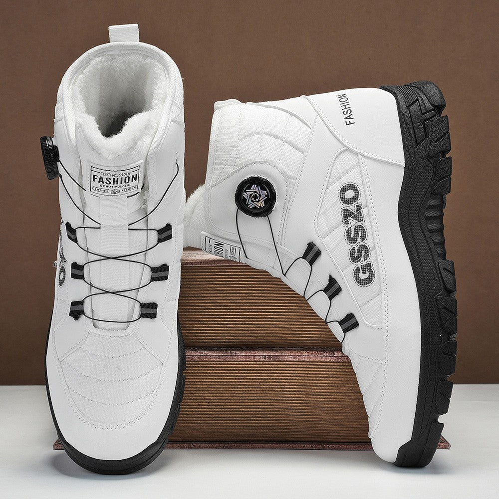 Winter New Swivel Buckle Fleece Waterproof Snow Boots Outdoor Non-slip and Wear-resistant