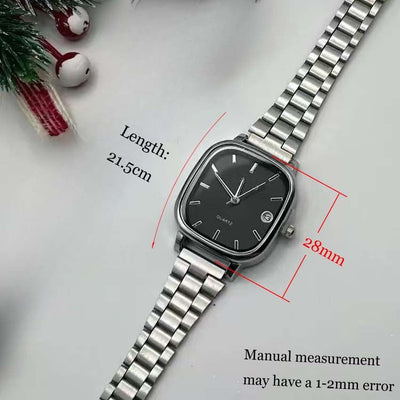 Luxury Square Quartz Watch for Men Casual Student Fashion Simple Design Versatile Stylish Calendar Watches Male Female
