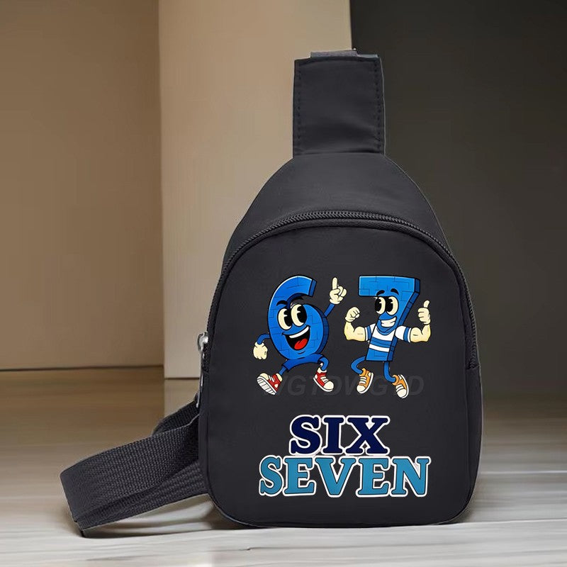 Kids Funny Meme 6 7 Purses and Handbags Italian Brainrot Meme Lightweight Single Shoulder Bag Girl Boy Purse for Daily Travel