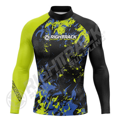 Hot Men's Rashguard Surfing Shirt Camo Lycra Fabrics RIGHTTRACK Surf Sportswear Beach UV Swimwear UPF50+ Clothes