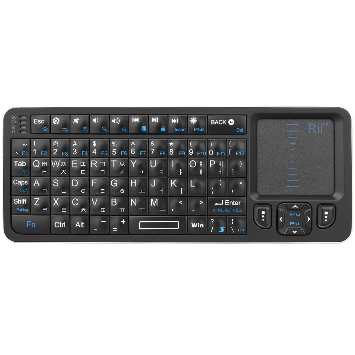 Rii K06 Mini Bluetooth Keyboard,Backlit 2.4GHz Wireless Keyboard with IR Learning Touchpad Android TV Box? Mac, Laptop, Windows