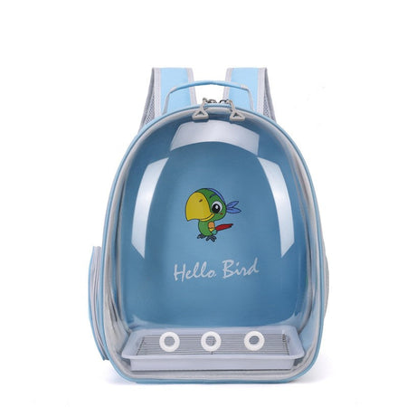 Portable Bird Carrier Bird Backpack with Perch Rope and Tray for Parrot Parakeet Macaw Cockatiel Acrylic Pet Cage Birds Bag