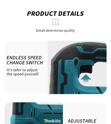 2025Makita DJV182Z 340W Brushless Jigsaw 18V Without Battery with Saw Blade Cordless Barrel Handle Portable Carpenter Power Tool
