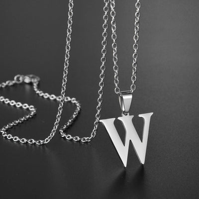 26 Alphabet Letters A-Z Name Pendant Stainless Steel Necklace Initial Minimalist Necklaces For Men Women Fashion Gifts Wholesale