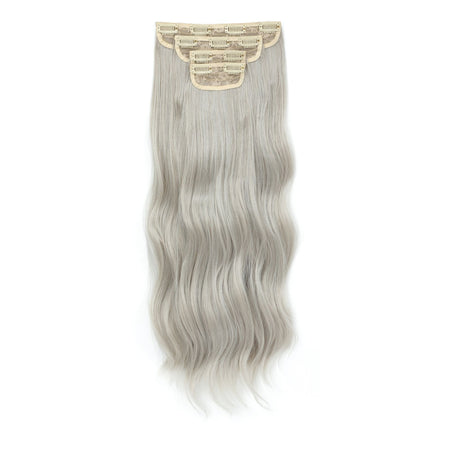 24Inch 61cm Body Wave Synthetic Wavy Blond 27/613 White Clip In Hair Extensions 4Pcs/lot 220g Heat Resistant Fiber