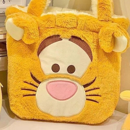 Disney Winnie Bear Turn Into Tigger Plush Handbag Cartoon Reversible Lotso Change To Alien Plush Doll Bag Xmas Women Girls Gift