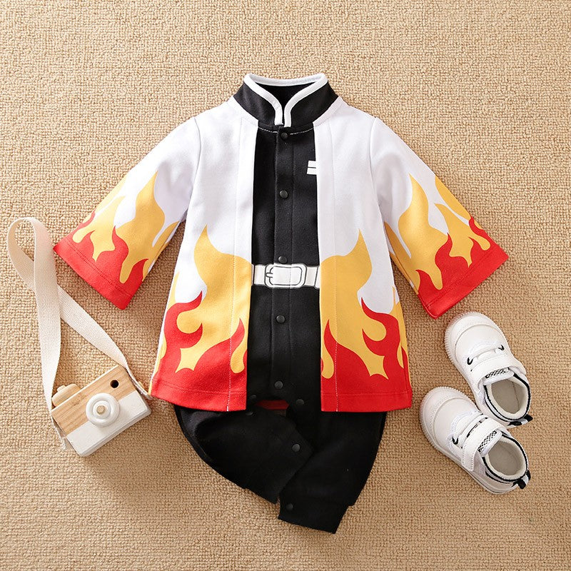 Newborn Baby Anime Cape Style Children Long Sleeve Cotton Bodysuit, Cute Kids Boys Girls Romper