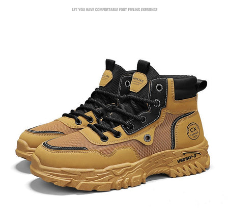 Men's work boots winter lace-up men's shoes warm safety platform size 44 Promotion designer anti-slip fashion