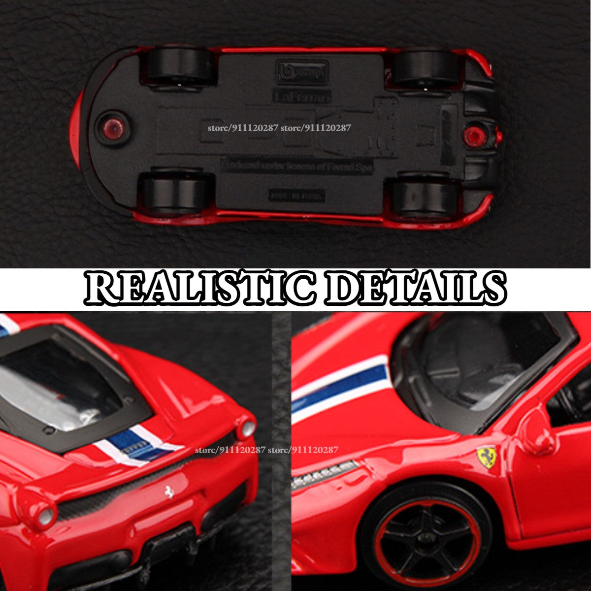 Bburago 1:64 Ferrari Mini Car Model, BB11 Enzo Metal Vehicle Replica F12tdf F40 458 488 GTB Diecast Miniature Home Decor Boy Toy