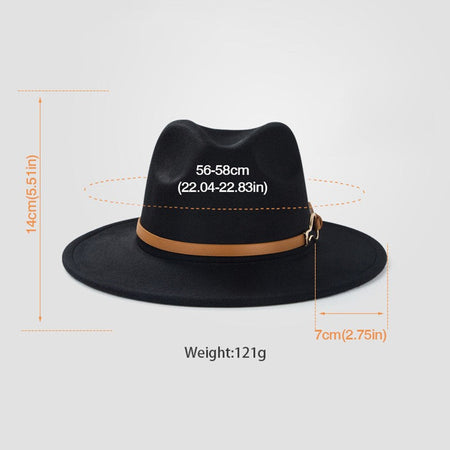 Belt Wool Fedoras Hat For Women Men Winter Autumn Warm Vintage British Style Round Bowler Caps Church Flat Brim Felt Jazz Hats