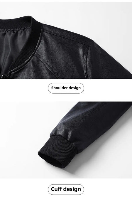 Men's Slim Fit Leather Jacket 2025 New Style Versatile Cool Fashionable PU Leather Coat Casual Streetwear