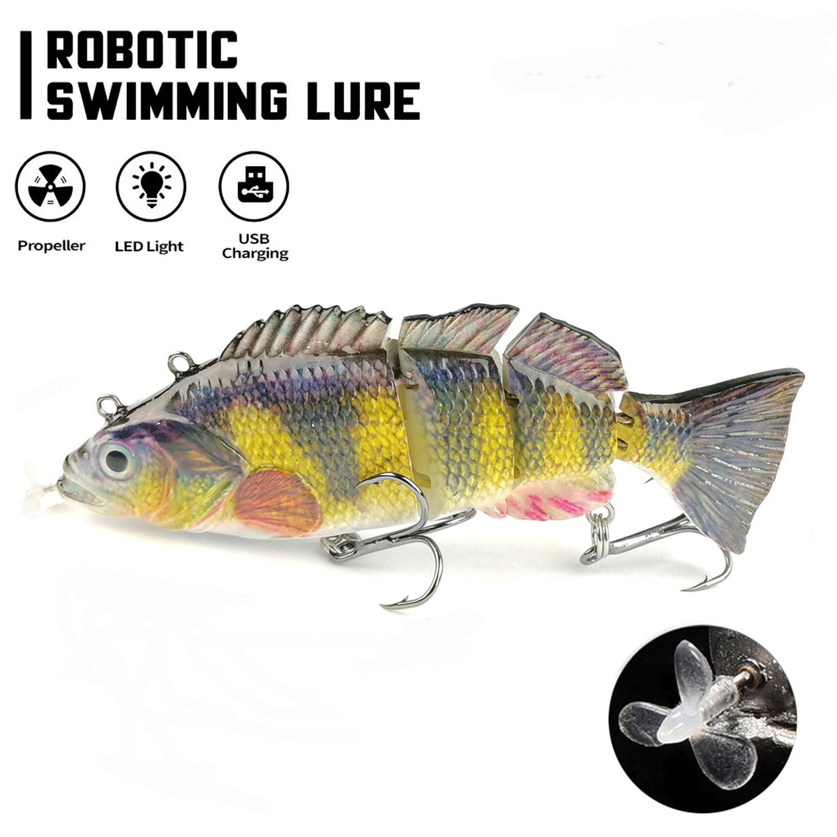 Robotic Swimming Lures 130mm 4 Segements Swimbait 35/54g Fishing Auto Electric Wobblers USB Rechargeable LED Light For Bass Pike