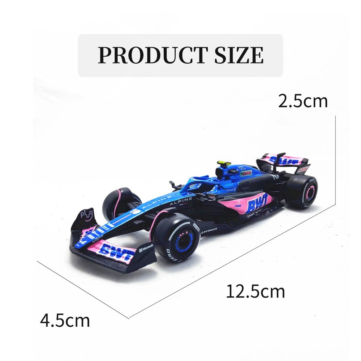 Bburago BWT Alpine A523 #10 Pierre Gasly F1 Car Model, 1:43 Scale Formula 1 Racing French Team Miniature Collectible Figure Toy